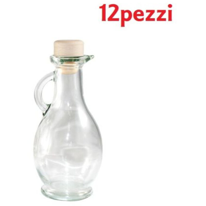 foto del prodotto trade shop traesio set 12 pezzi bottiglie bottigline vetro trasparente egizia con tappo 500cc 