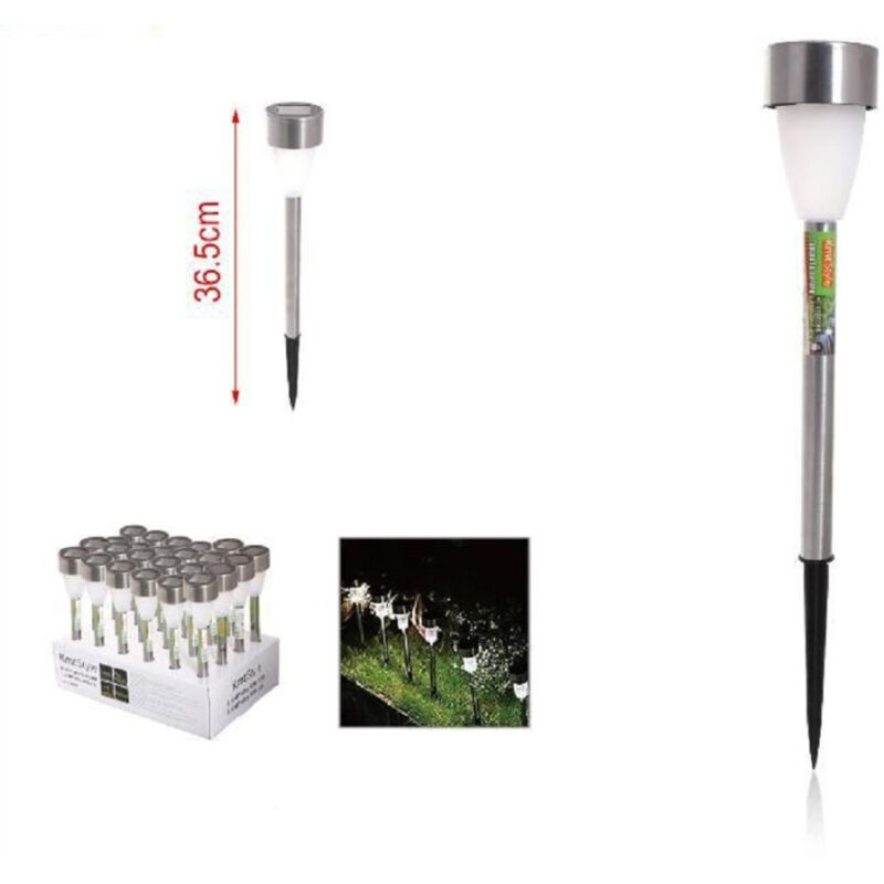 foto del prodotto trade shop traesio set 12 pezzi lampada solare led con picchetto da giardino esterno 36.5cm 2002986 