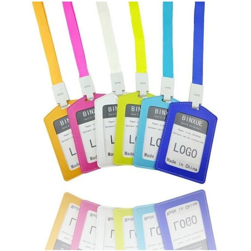 immagine 0 del prodotto trade shop traesio set 12 pezzi portabadge porta bage tesserino colorato con laccetto collo 