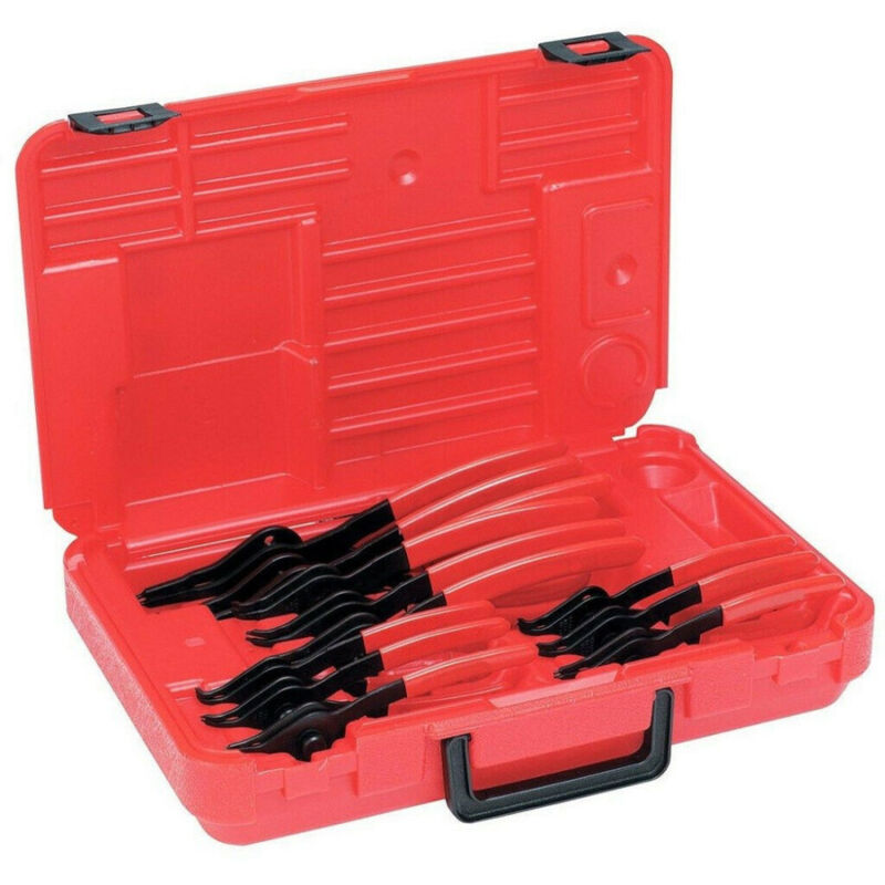 foto del prodotto trade shop traesio set 12 pinze per anelli elastici interni esterni reversibile 45 a 90 07209 