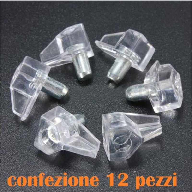 foto del prodotto trade shop traesio set 12 pioli supporti in plastica per mensole supporto reggimensola ripiani 