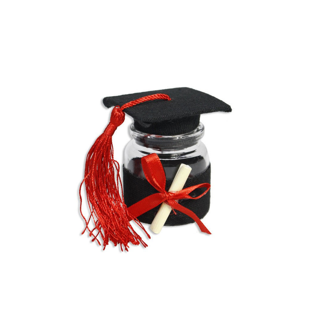 foto del prodotto trade shop traesio set 12 portaconfetti bomboniera laurea ampolla con tappo forma di tocco nero 