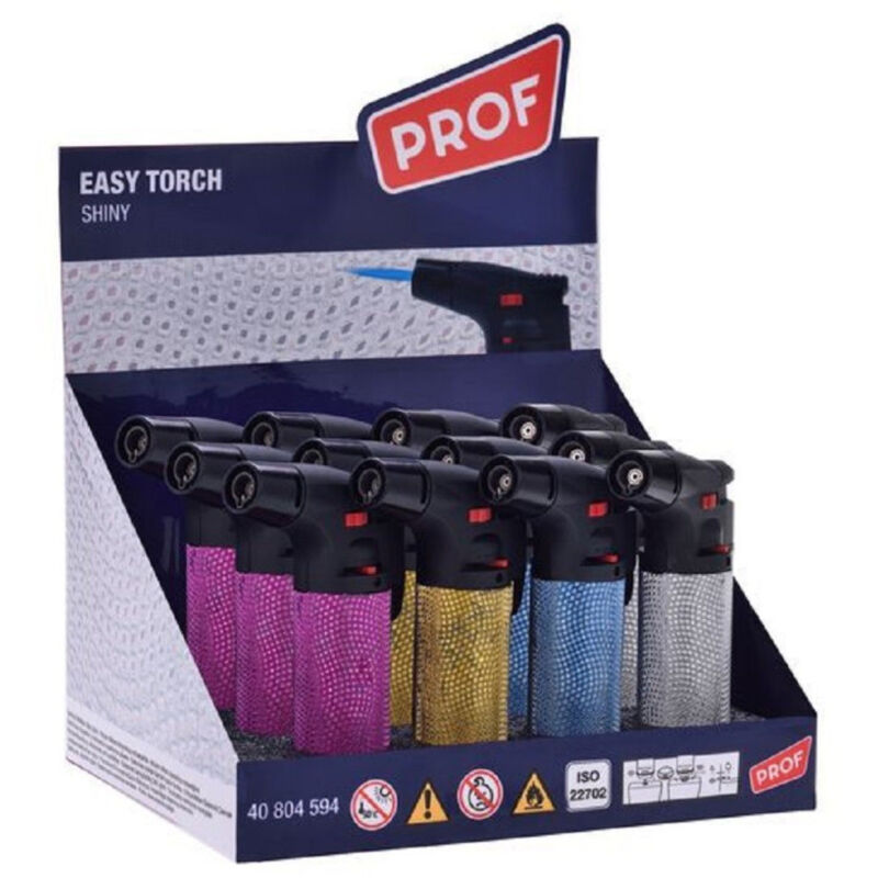 foto del prodotto trade shop traesio set 12 pz accendini accendi gas easy torch shiny lucidi chic fiamma blu 40804594 