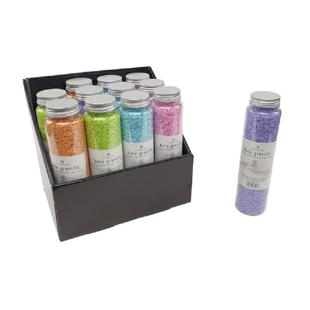 foto del prodotto trade shop traesio set 12 pz barattolo con sassolini colorati decorativi decorazione casa 133668 