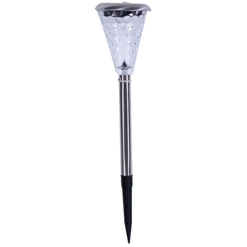 foto del prodotto trade shop traesio set 12 pz lampada solare led cromata color change 8x8x36cm per giardini 4125023 