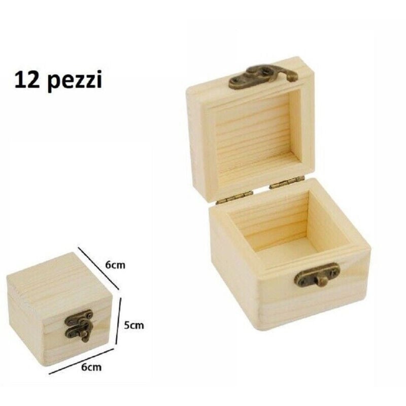 foto del prodotto trade shop traesio set 12 scatoline in legno portagioie scatola cofanetto quadrate 74001a ly 613279 