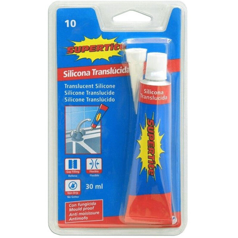 foto del prodotto trade shop traesio set 12 tubetti silicone translucido 30ml con beccuccio riduttore sigilla 