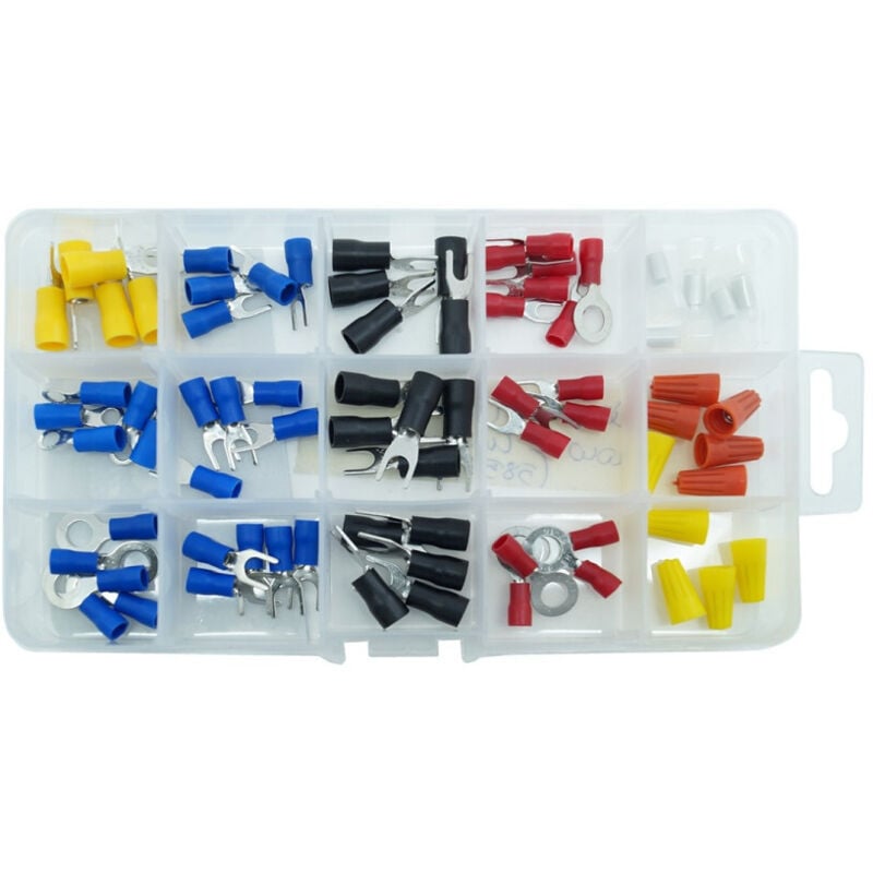 foto del prodotto trade shop traesio set 125 capicorda connettori innesto terminali elettrici preisolati 125 pezzi pz 