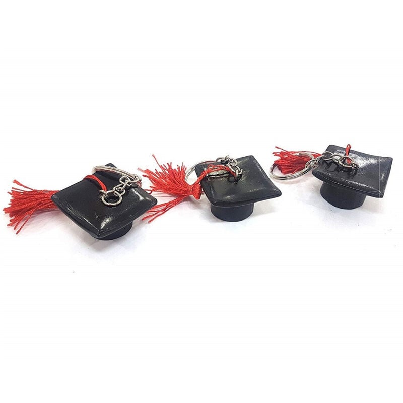 foto del prodotto trade shop traesio set 12pz bomboniera bomboniere laurea cappello portafortuna tesi portachiavi chiave 
