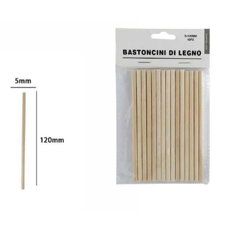 foto del prodotto trade shop traesio set 15 bastoncini in legno lavoretti attivit creative stecchette 5x120mm 53863a 
