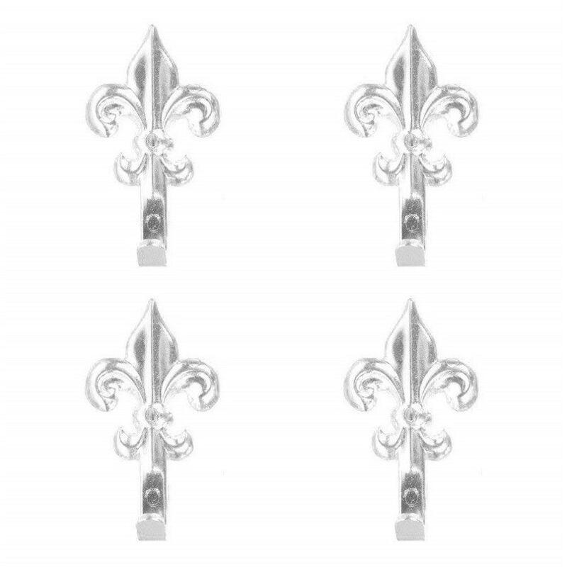 foto del prodotto trade shop traesio set 15 ganci argento 44mm appendino per quadro forma giglio fiorentino con chiodi 