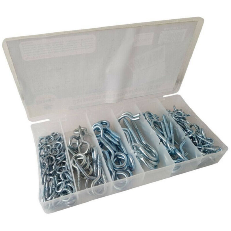 foto del prodotto trade shop traesio set 151 viti autoperforanti testa occhiello chiusi aperti varie misure nc h221 