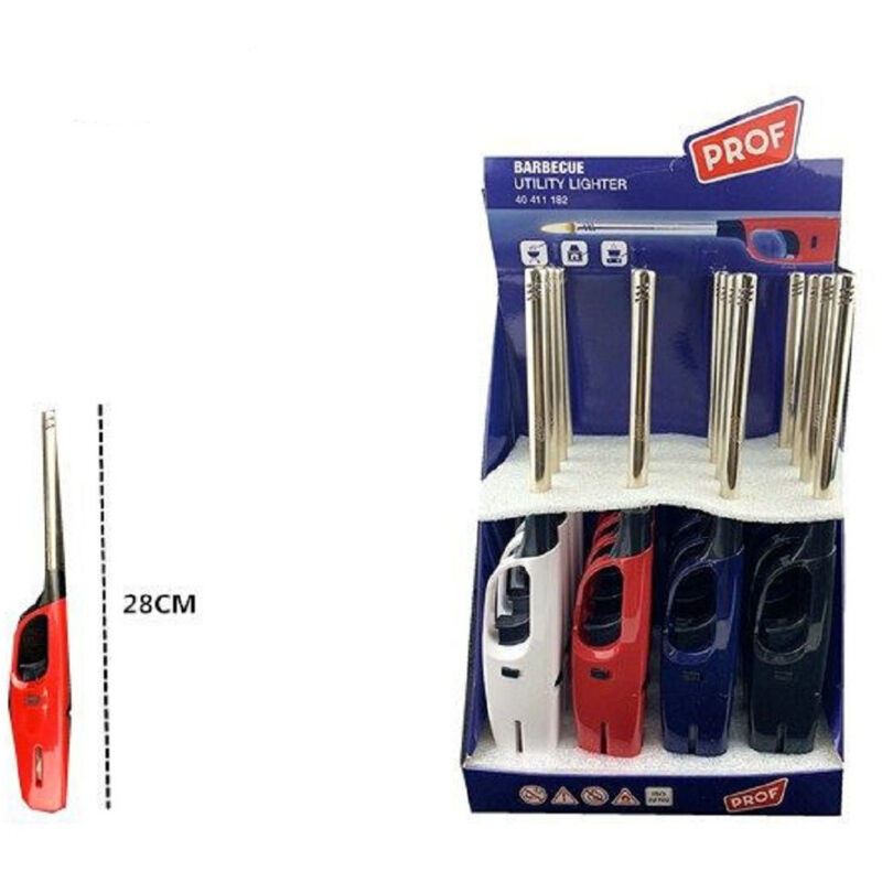 foto del prodotto trade shop traesio - set 16 pz accendigas accendino prof gastorch lniii dl-16 barbecue 28cm 40411182 -