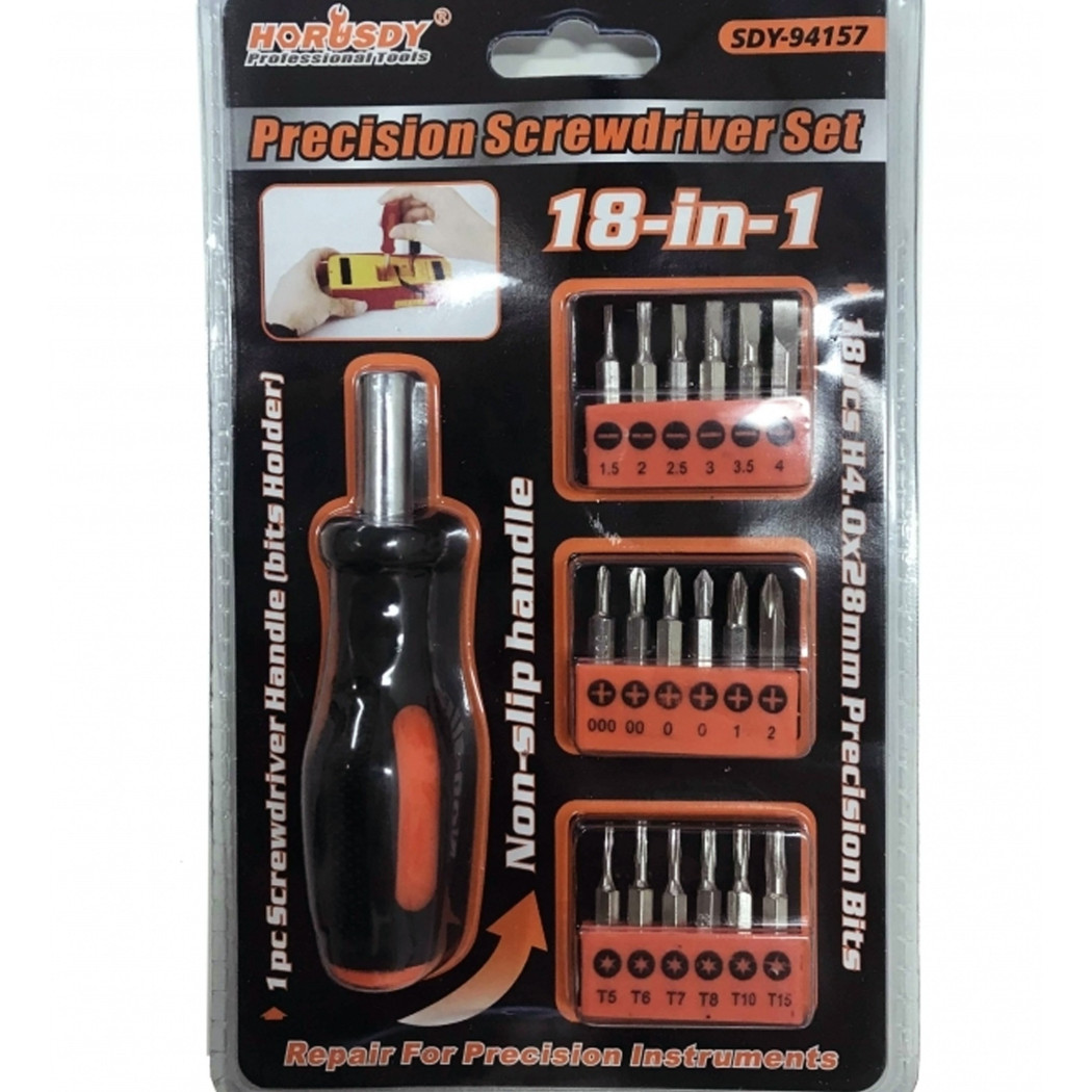 foto del prodotto trade shop traesio set 18in1 cacciaviti punte assortite tools precisione scredriver torx antiscivolo 