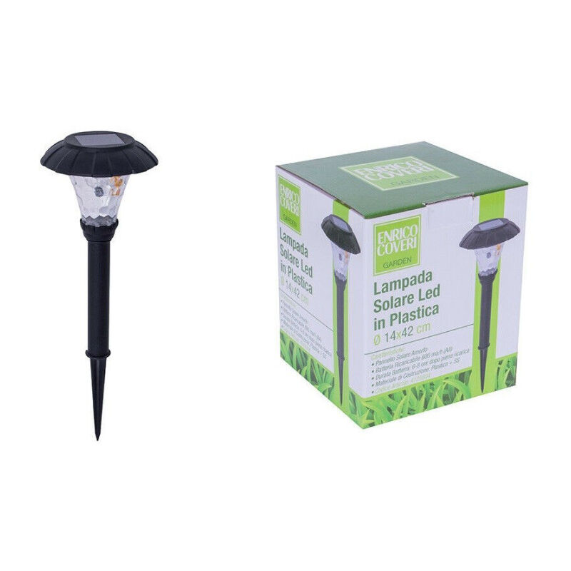 foto del prodotto trade shop traesio set 18pz lampada solare led in plastica picchetto giardino nera 14x42cm 4125004 