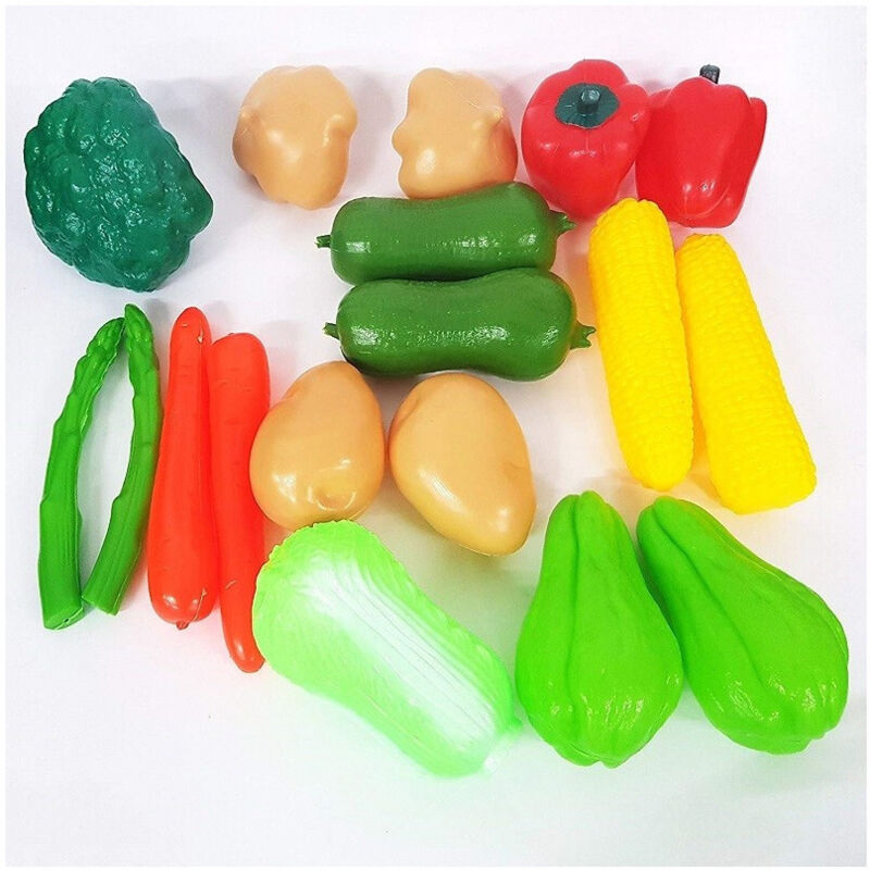 foto del prodotto trade shop traesio set 18pz spesa alimenti verdura ortaggi in plastica sabbia gioco spiaggia mare casa bambini 