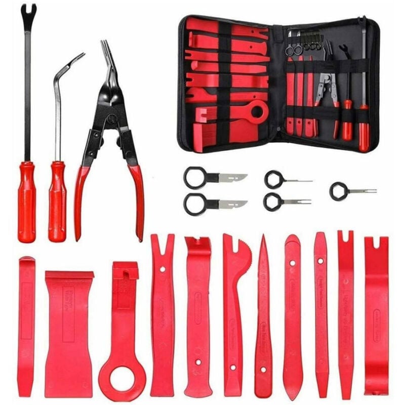 foto del prodotto trade shop traesio set 19 pz smontaggio rimozione pannelli portiere clip auto stereo cruscotto 19pz 