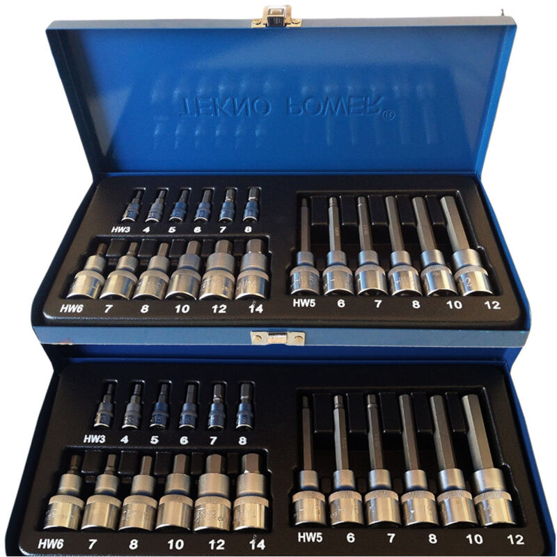 foto del prodotto trade shop traesio set 19pz 18 bussole ad inserto h kit bussole 1 2 1 4 inserti corti lunghi medi 