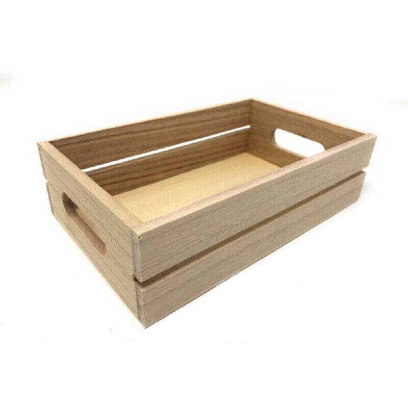 foto del prodotto trade shop traesio set 2 cassette rettangolari legno x decoupage cassetta con manici portaoggetti 