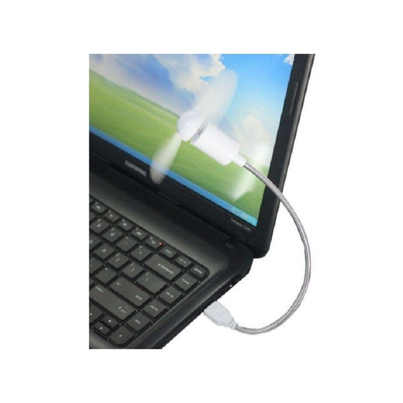 foto del prodotto trade shop traesio set 2 coppia mini ventilatore usb flessibile notebook pc viaggi pocket tablet 