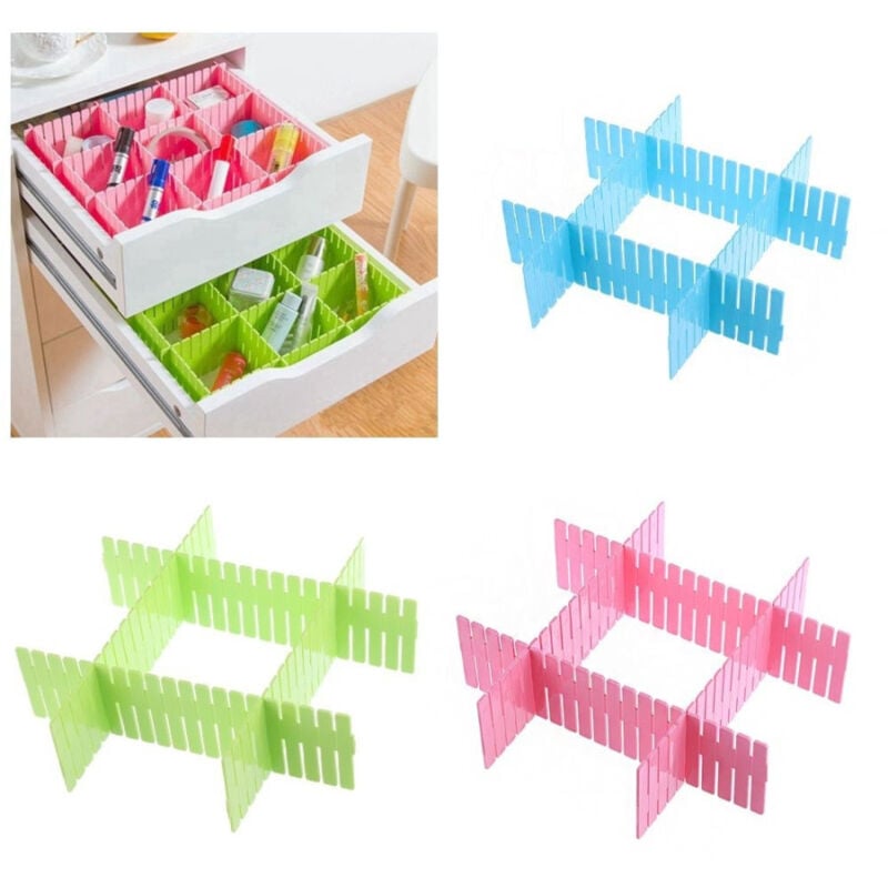 foto del prodotto trade shop traesio set 2 divisori 43x13 cm divisorio cassetti in plastica organizza divide ordine 