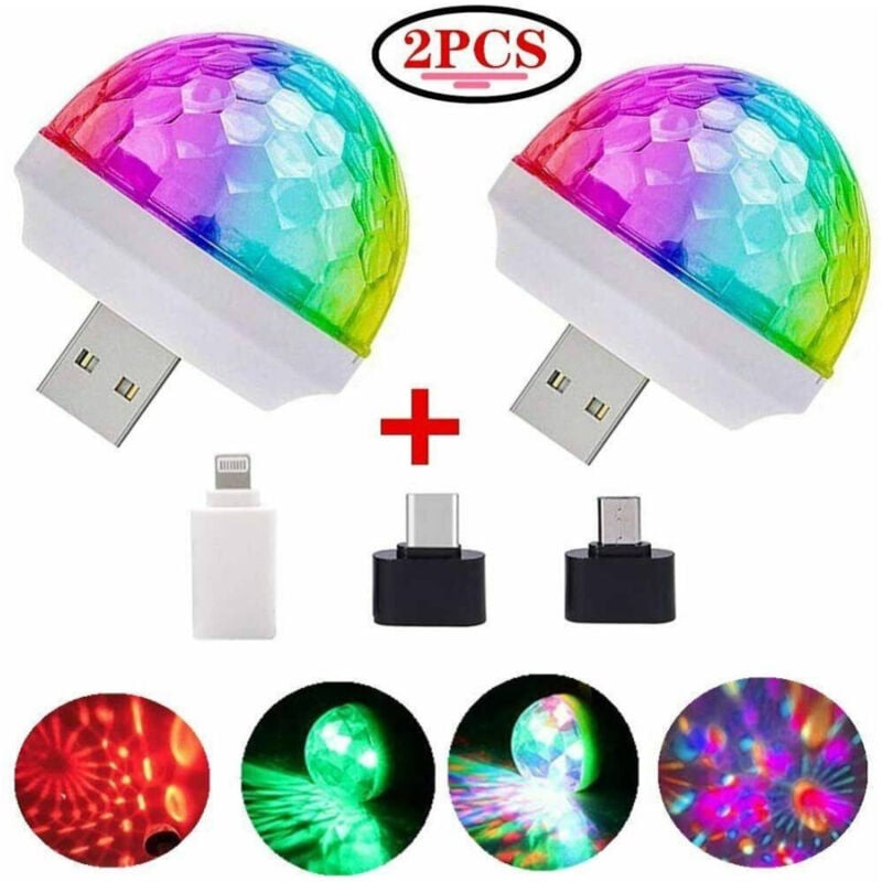foto del prodotto trade shop traesio set 2 luci magiche magic balls led usb smartphone discoteca party led8272 