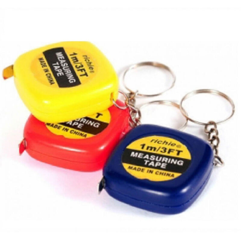 foto del prodotto trade shop traesio set 2 mini flessometro 1m metro flessibile con frizione retrattile portachiavi 