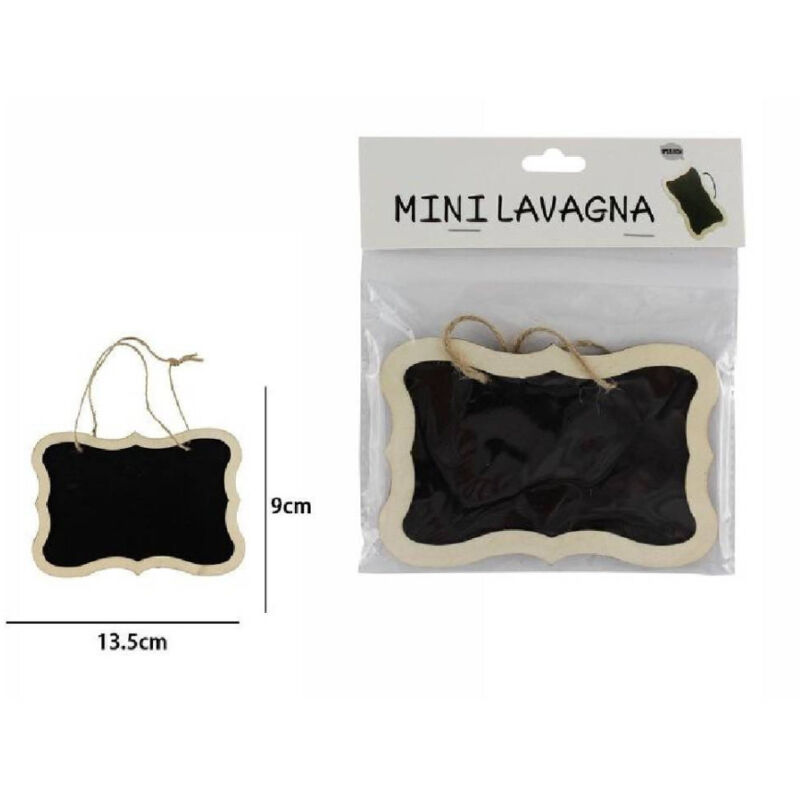 foto del prodotto trade shop traesio set 2 mini lavagnette in ardesia segnaposti da appendere lavagna memo 53922a 