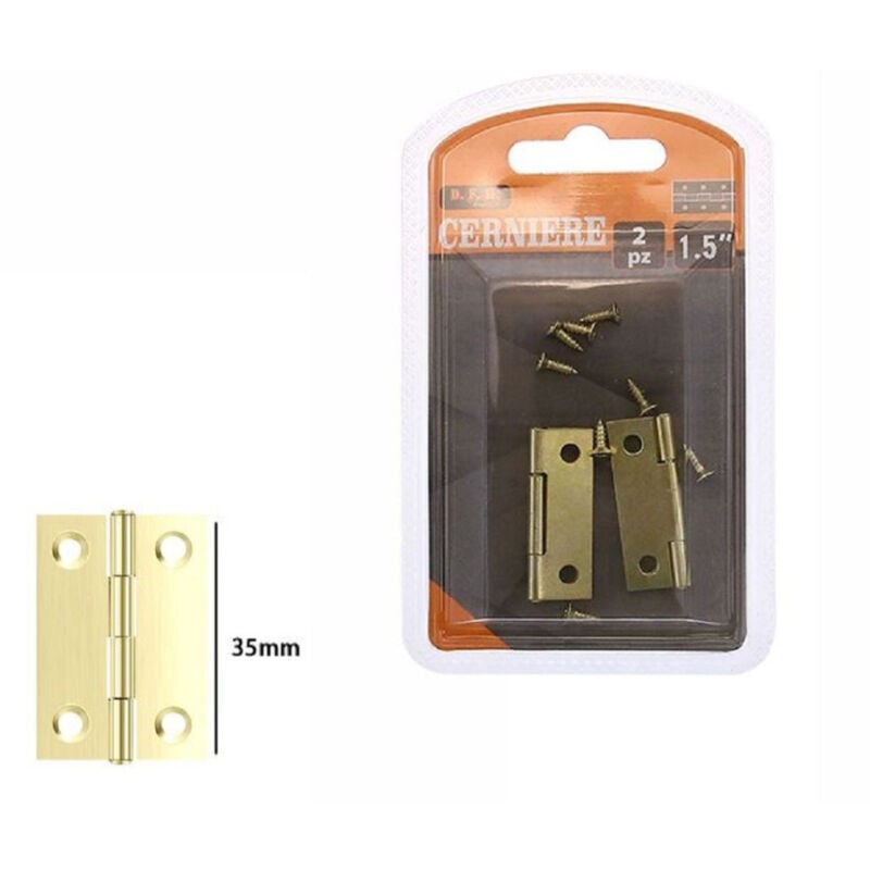 foto del prodotto trade shop traesio set 2 pezzi cerniere in ottone per porte mobili armadi sportelli ante 35mm 69037 