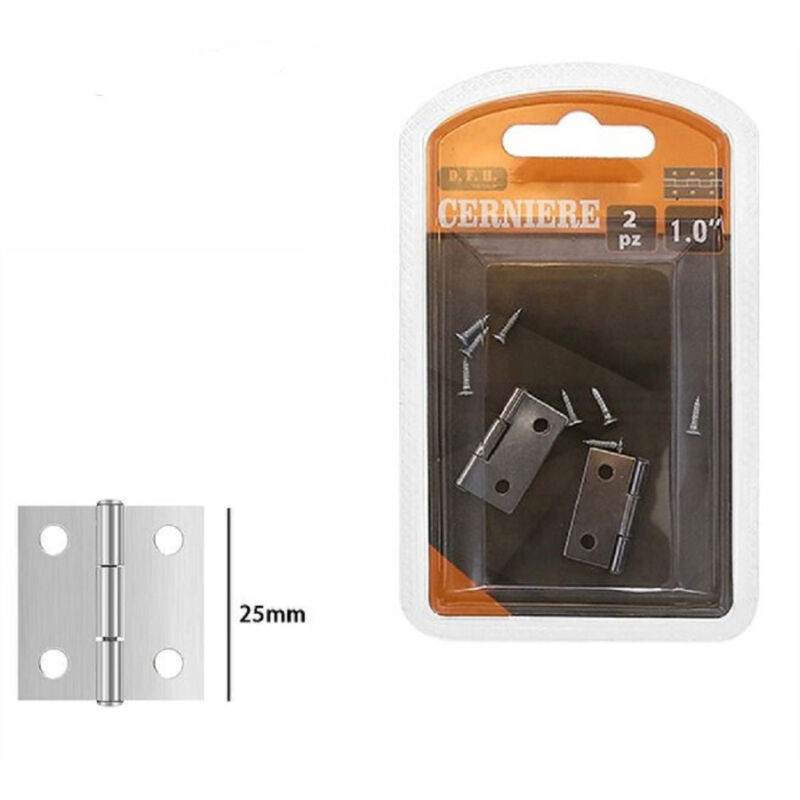 foto del prodotto trade shop traesio set 2 pezzi cerniere per porte mobili armadi sportelli ante 25 mm silver 69030 