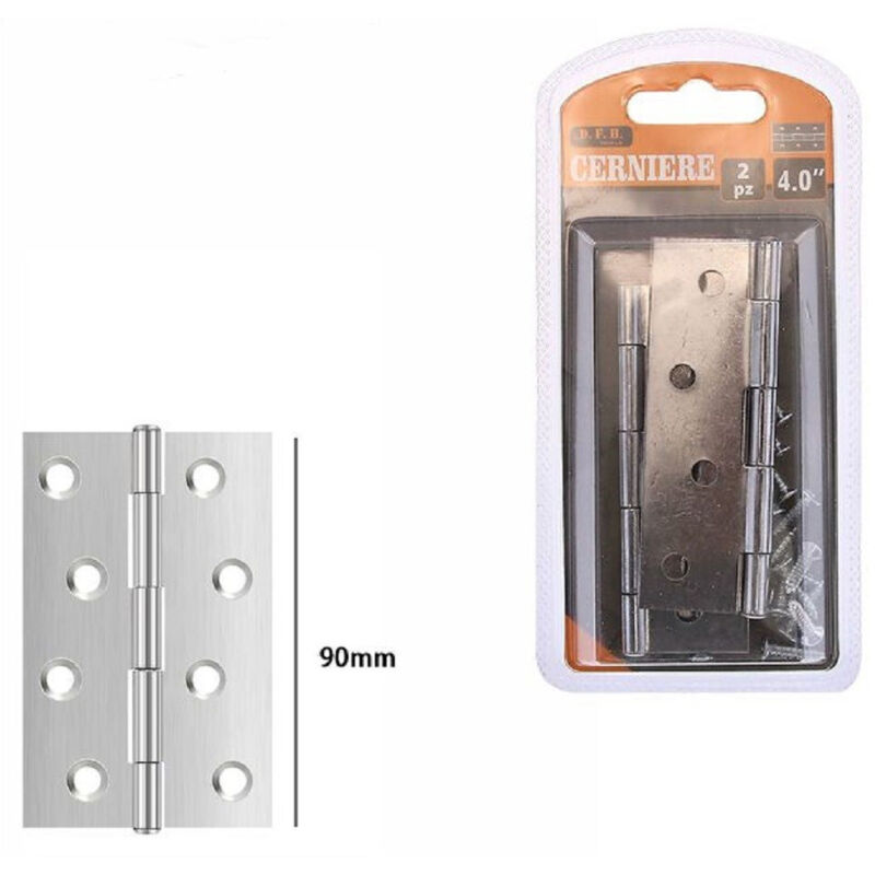 foto del prodotto trade shop traesio set 2 pezzi cerniere per porte mobili armadi sportelli ante 90 mm silver 69035 