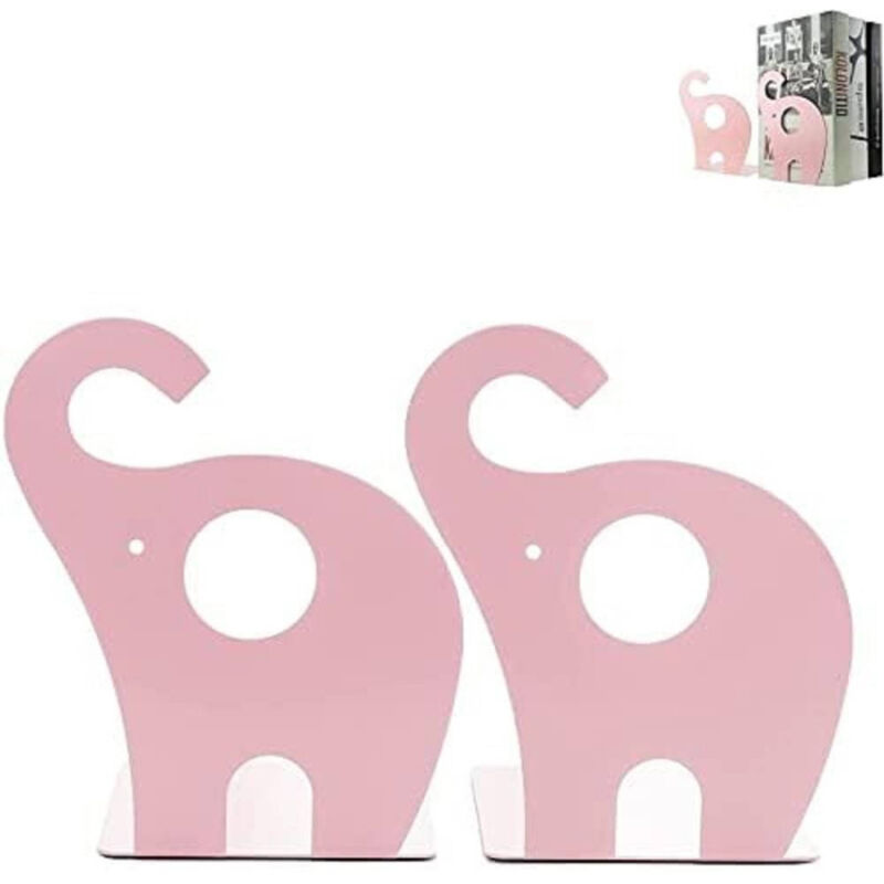 foto del prodotto trade shop traesio set 2 pezzi fermalibri motivo elefante in ferro per bambini libri da 19 x 12 cm 