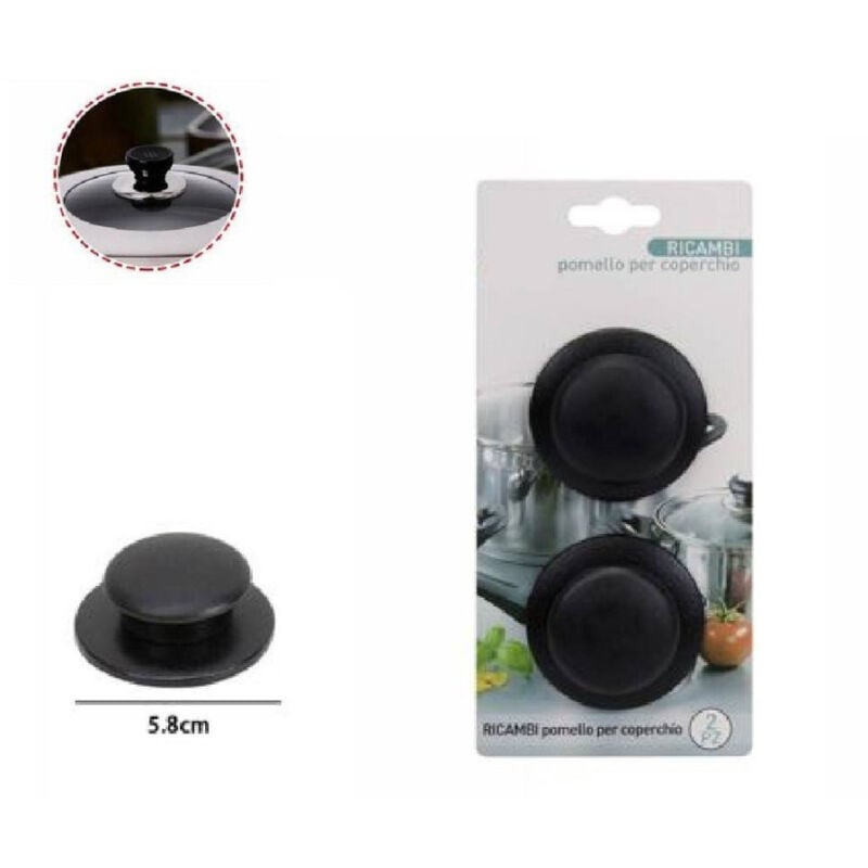 foto del prodotto trade shop traesio set 2 pezzi pomelli per coperchi ricambi universali pentole padelle manici 66373 