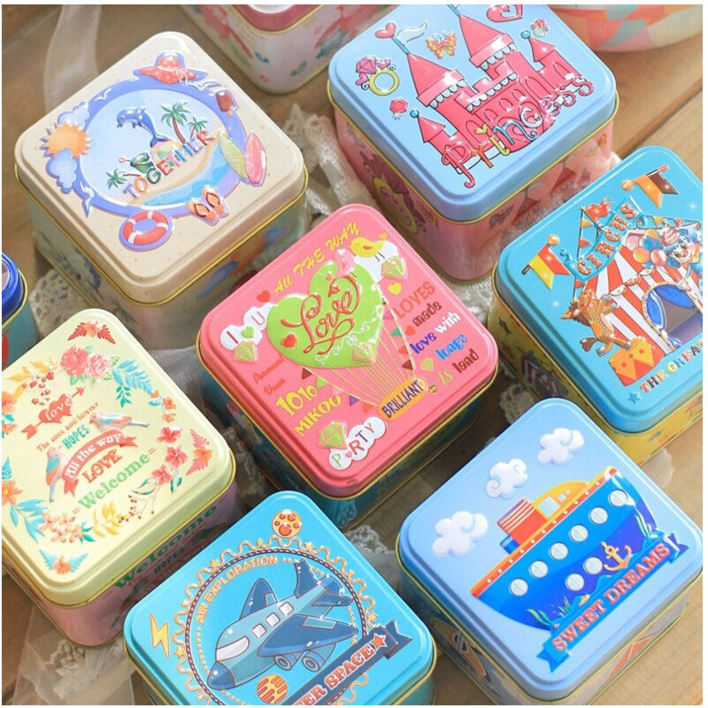 foto del prodotto trade shop traesio set 2 pezzi scatole 6x6x4.5cm mini barattolo bomboniera bomboniere confetti 