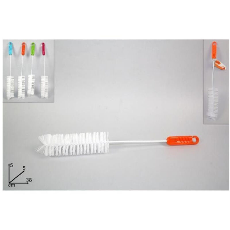 foto del prodotto trade shop traesio set 2 pezzi spazzole per lavabottiglie 38x5x5cm stelo fibre sintetiche 4 colori 