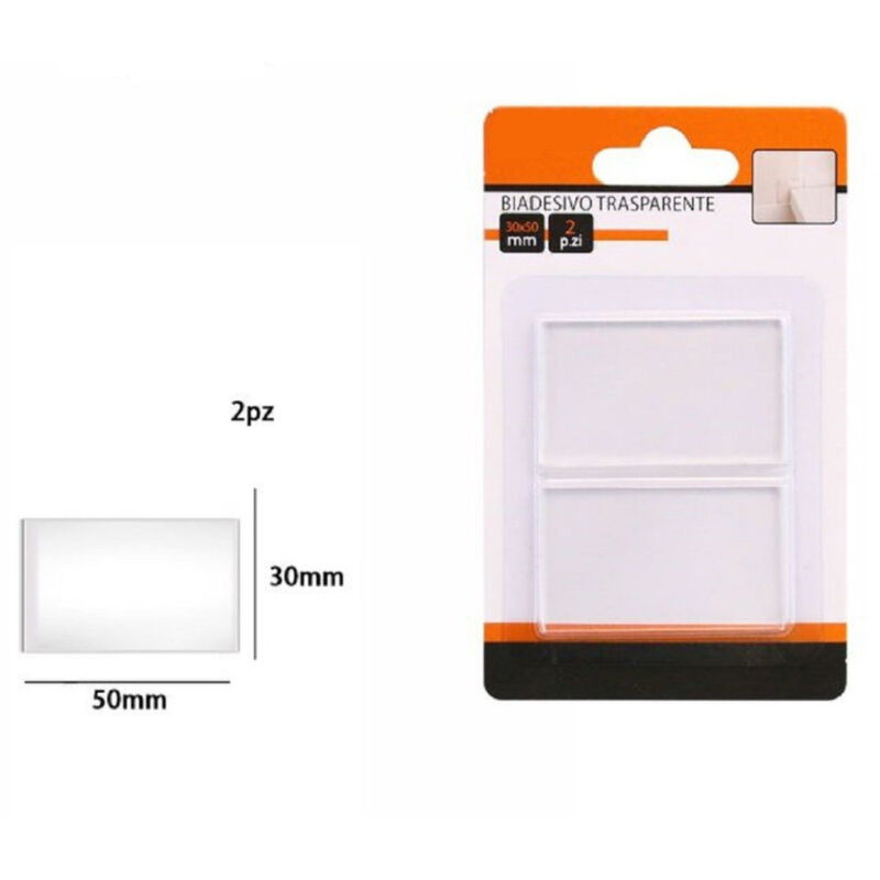 foto del prodotto trade shop traesio set 2 pezzi strisce gommini biadesivo trasparente protezione casa 30x50mm 66102 