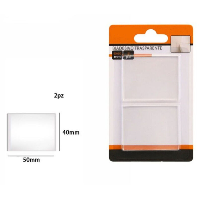 foto del prodotto trade shop traesio set 2 pezzi strisce gommini biadesivo trasparente protezione casa 40x50mm 66103 