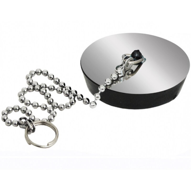 foto del prodotto trade shop traesio set 2 pezzi tappo tappi lavandino 4,1 cm con catenella lavello lavanderia 