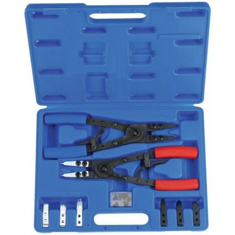 foto del prodotto trade shop traesio set 2 pinze con punte intercambiabili per anelli seeger interni esterni a.07210 