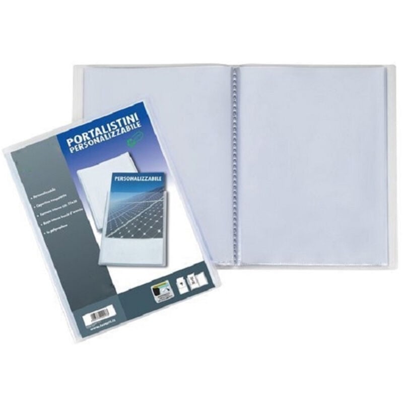 foto del prodotto trade shop traesio set 2 porta listino a4 personalizzabile 20 buste fogli in polipropilene 22x30cm 