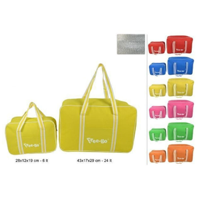 foto del prodotto trade shop traesio set 2 pz borse termiche 24 lt 6 lt borsa frigo colorata mare campeggio picnic 