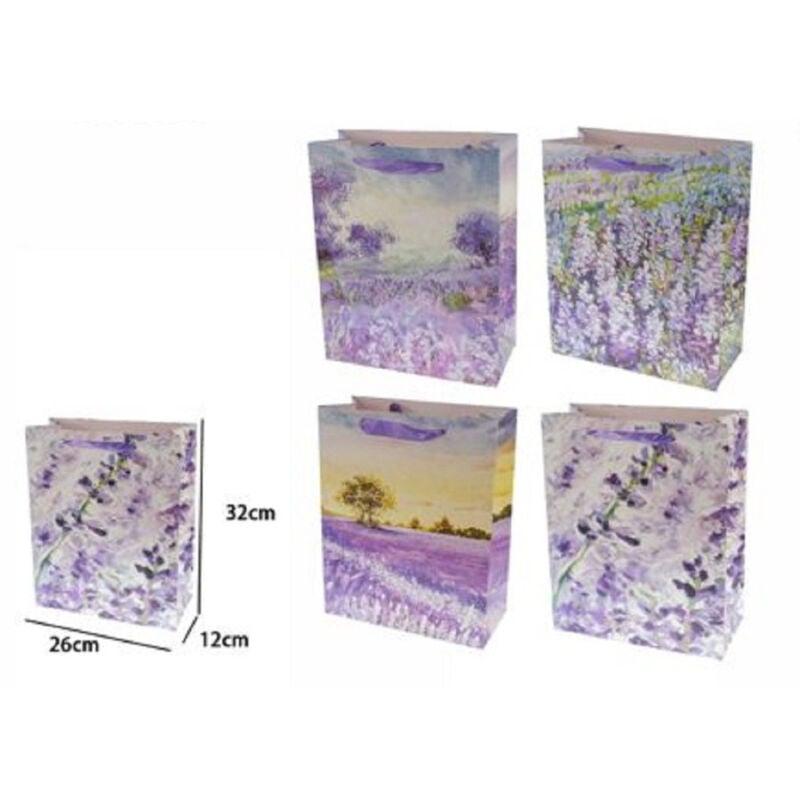 foto del prodotto trade shop traesio set 2 pz buste borsa da regalo lavanda 32x26x12cm sacchetto 69966 varie fantasie 