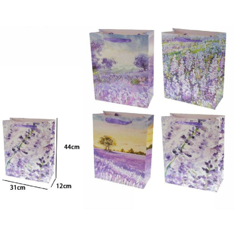 foto del prodotto trade shop traesio set 2 pz buste borsa da regalo lavanda 44x31x12cm sacchetto 69967 varie fantasie 