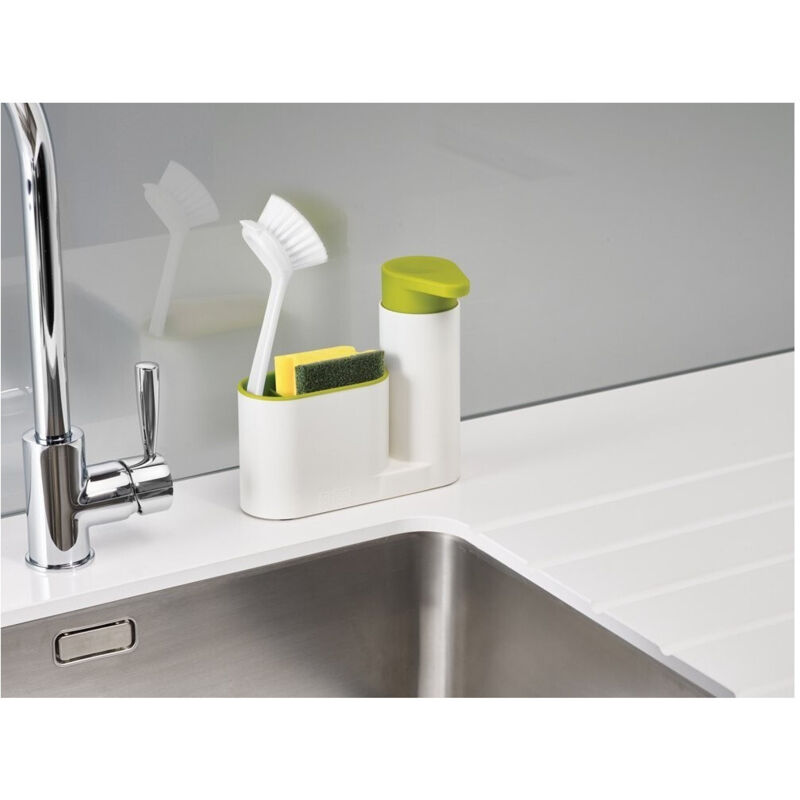 foto del prodotto trade shop - traesio - set 2 pz organizer per lavello dispenser di sapone liquido contenitore spugne -