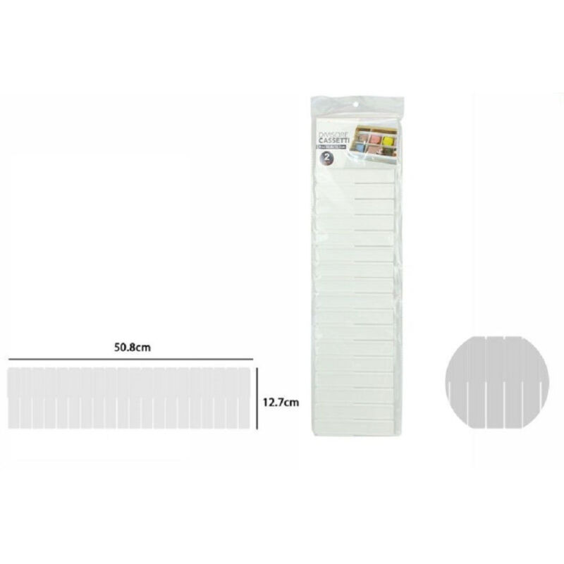 foto del prodotto trade shop traesio set 2 pz separatori divisori per cassetti armadio in plastica 50,8x12,7cm 71390 