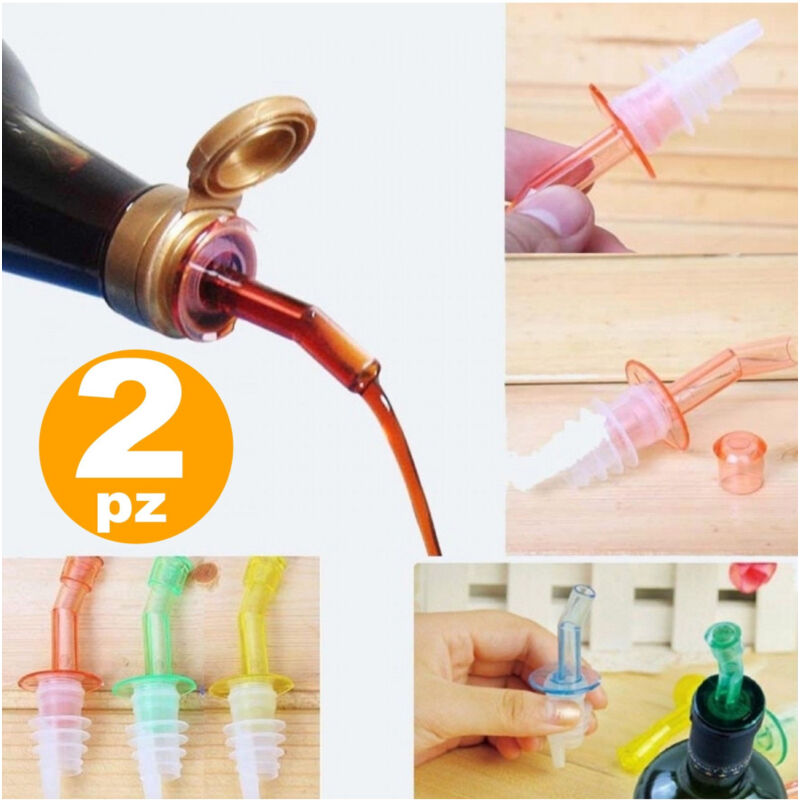 foto del prodotto trade shop traesio set 2 pz. tappo dosatore beccucci bottiglia ideale per olio aceto condimenti 