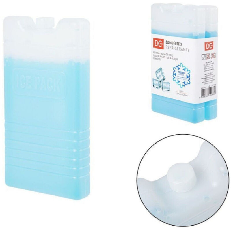 foto del prodotto trade shop traesio set 2 pz tavoletta refrigerante 8.2x2x15.5 cm trasparente borse termiche 0225400 