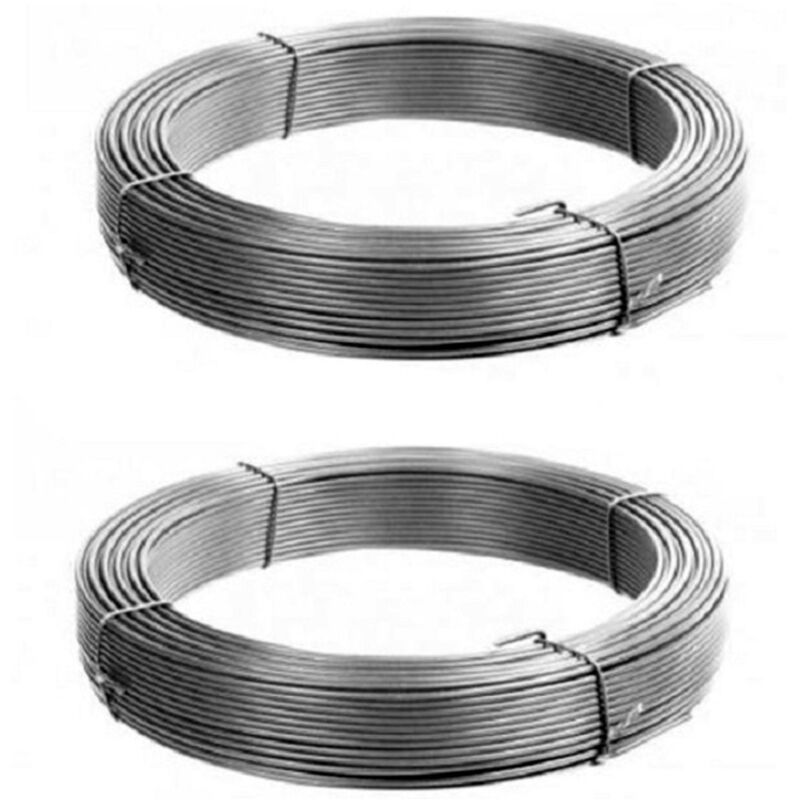 foto del prodotto trade shop traesio set 2 rotoli filo di ferro 14mtx1mm ognuno multifunzione pesca giardino casa 