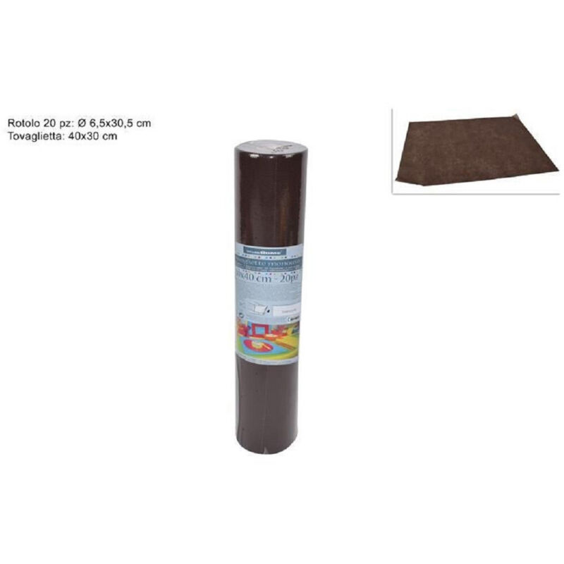 foto del prodotto trade shop traesio set 20 pezzi tovagliette tovaglie a strappo runner tnt rullo 30 x 40 cm marrone 