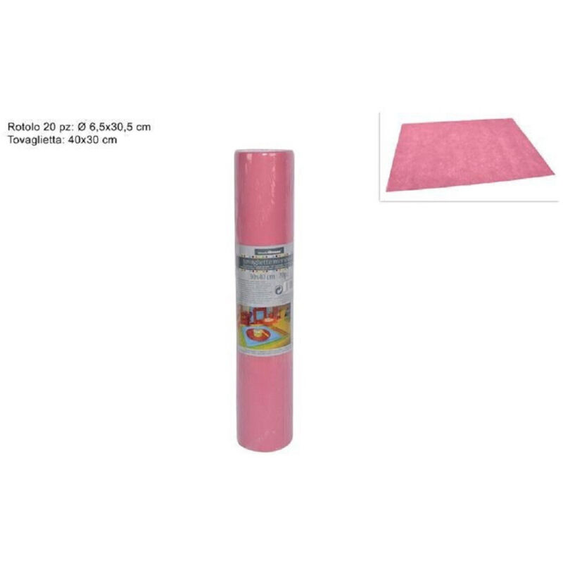 foto del prodotto trade shop traesio set 20 pezzi tovagliette tovaglie a strappo runner tnt rullo 30 x 40 cm rosa 